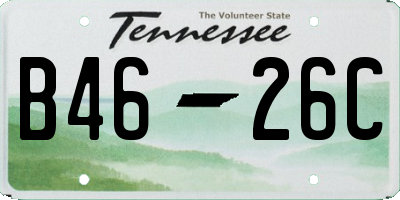 TN license plate B4626C