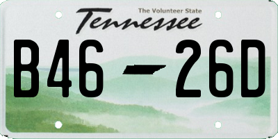TN license plate B4626D