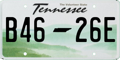 TN license plate B4626E