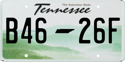 TN license plate B4626F