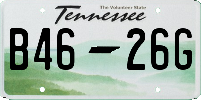 TN license plate B4626G