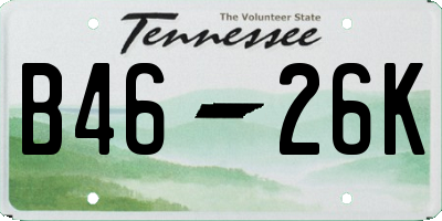 TN license plate B4626K