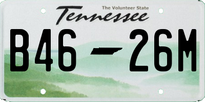 TN license plate B4626M