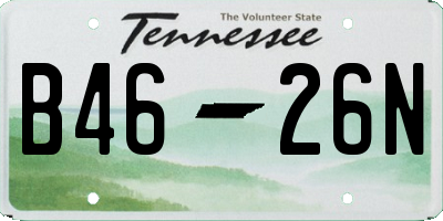 TN license plate B4626N