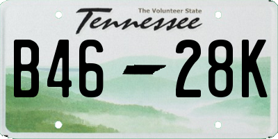 TN license plate B4628K
