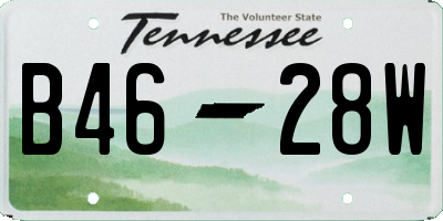 TN license plate B4628W