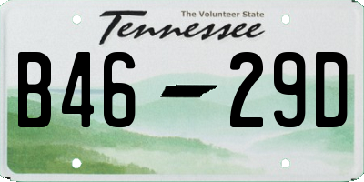 TN license plate B4629D