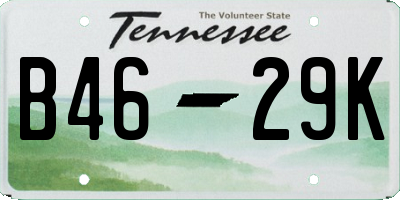 TN license plate B4629K