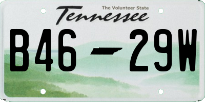 TN license plate B4629W