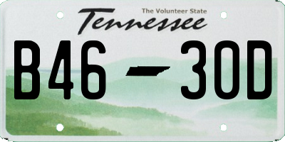 TN license plate B4630D