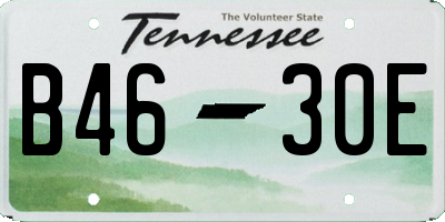 TN license plate B4630E