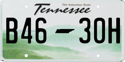 TN license plate B4630H