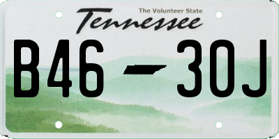 TN license plate B4630J