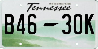 TN license plate B4630K