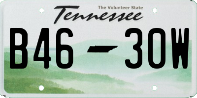 TN license plate B4630W