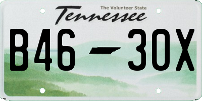 TN license plate B4630X