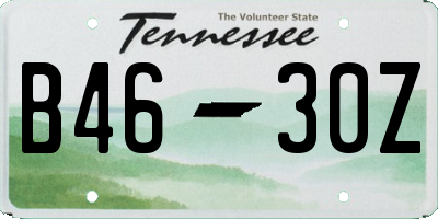 TN license plate B4630Z