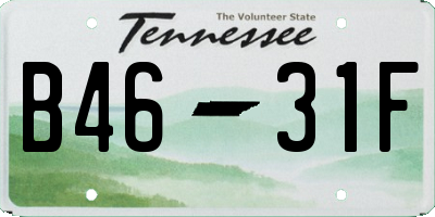 TN license plate B4631F
