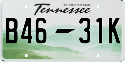 TN license plate B4631K