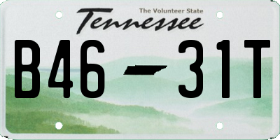 TN license plate B4631T