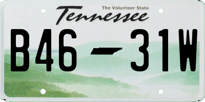 TN license plate B4631W