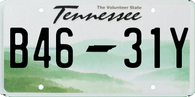 TN license plate B4631Y