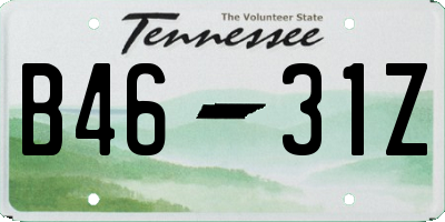 TN license plate B4631Z