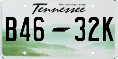 TN license plate B4632K