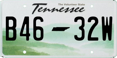 TN license plate B4632W