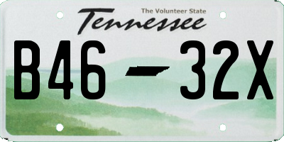 TN license plate B4632X