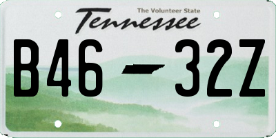 TN license plate B4632Z