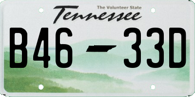 TN license plate B4633D