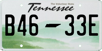 TN license plate B4633E