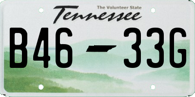 TN license plate B4633G