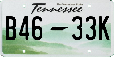 TN license plate B4633K