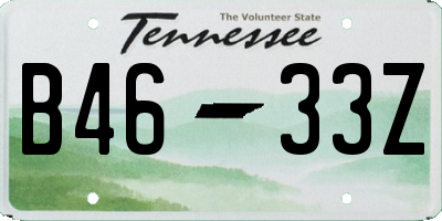 TN license plate B4633Z