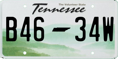 TN license plate B4634W