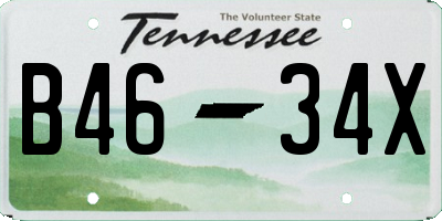 TN license plate B4634X