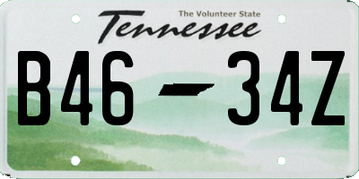TN license plate B4634Z