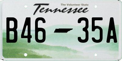 TN license plate B4635A