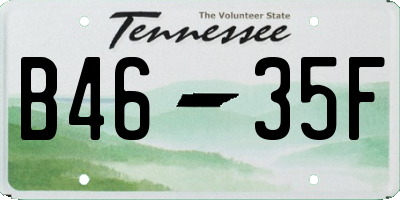 TN license plate B4635F