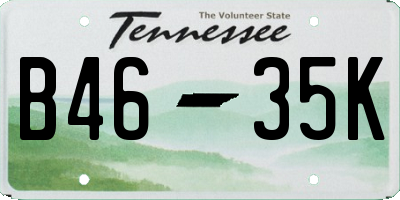 TN license plate B4635K