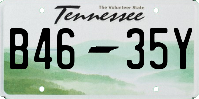 TN license plate B4635Y