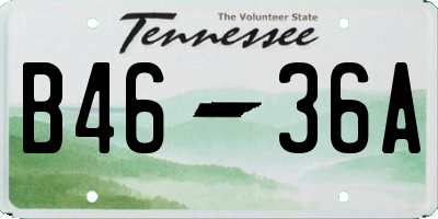 TN license plate B4636A