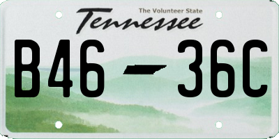 TN license plate B4636C