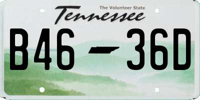 TN license plate B4636D