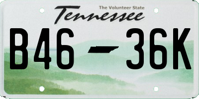TN license plate B4636K