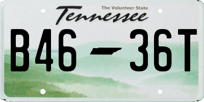 TN license plate B4636T