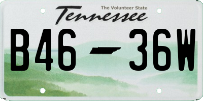 TN license plate B4636W