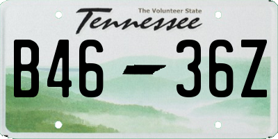TN license plate B4636Z